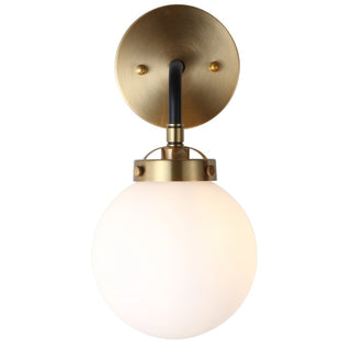 Caleb Brass Vanity Wall Sconce Frosted