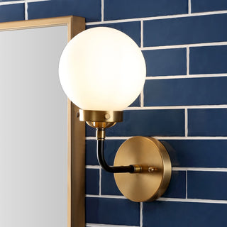 Caleb Brass Vanity Wall Sconce Frosted