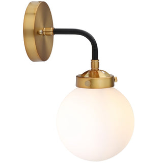 Caleb Brass Vanity Wall Sconce Frosted