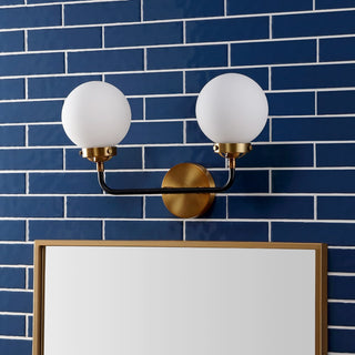 Caleb Brass Vanity Wall Sconce Frosted - JONATHAN Y
