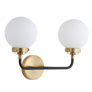 Caleb Brass Vanity Wall Sconce Frosted - JONATHAN Y
