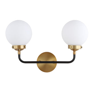 Caleb Brass Vanity Wall Sconce Frosted - JONATHAN Y