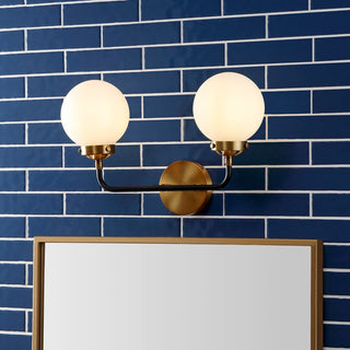 Caleb Brass Vanity Wall Sconce Frosted - JONATHAN Y