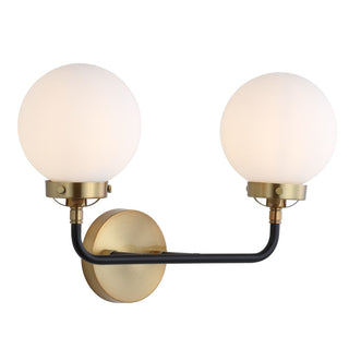 Caleb Brass Vanity Wall Sconce Frosted - JONATHAN Y