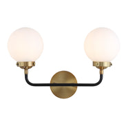 Caleb Brass Vanity Wall Sconce Frosted