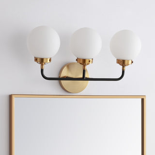 Caleb Brass Vanity Wall Sconce Frosted - JONATHAN Y