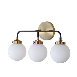 Caleb Brass Vanity Wall Sconce Frosted - JONATHAN Y