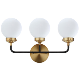 Caleb Brass Vanity Wall Sconce Frosted - JONATHAN Y