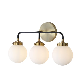Caleb Brass Vanity Wall Sconce Frosted - JONATHAN Y