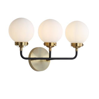 Caleb Brass Vanity Wall Sconce Frosted - JONATHAN Y