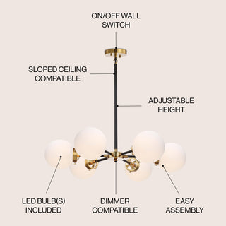 Caleb 28" Brass Cluster Pendant