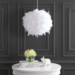 Stork 19" Feather Metal Adjustable LED Pendant - JONATHAN Y