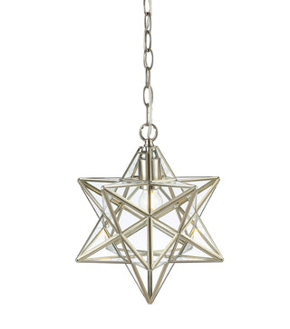 Stellaa 12" Moravian Star Metal/Clear Glass LED Pendant
