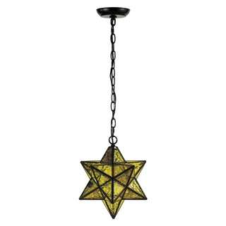 Stellaa 12" Moravian Star Metal/Clear Glass LED Pendant