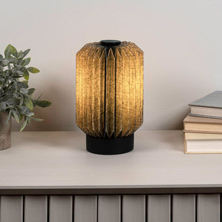 Banks 8.5" Modern Minimalist Paper Pleated Column Accent LED Table Lamp