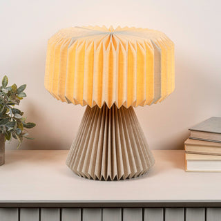 Zelda 12.8" Modern Art Deco Paper Pleated Shade Accent LED Table Lamp