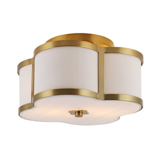 Quatrefoil Scalloped Shade Metal Classic Glam LED Flush Mount - JONATHAN Y
