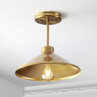 Cisco 11.75" Iron Modern Farmhouse LED Semi Flush Mount - JONATHAN Y