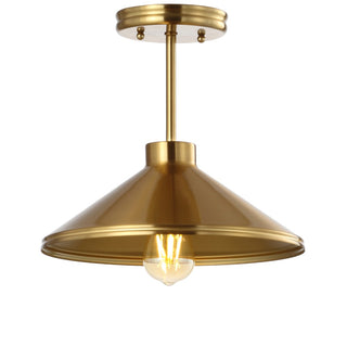 Cisco 11.75" Iron Modern Farmhouse LED Semi Flush Mount - JONATHAN Y