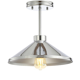 Cisco 11.75" Iron Modern Farmhouse LED Semi Flush Mount - JONATHAN Y