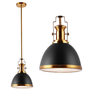 Homer Modern Industrial Iron LED Dome Pendant - JONATHAN Y