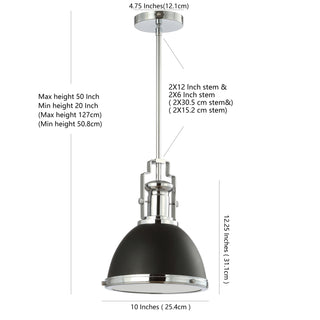Homer Modern Industrial Iron LED Dome Pendant - JONATHAN Y