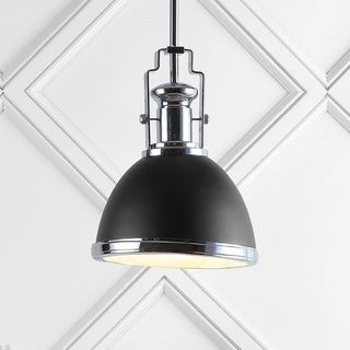 Homer Modern Industrial Iron LED Dome Pendant - JONATHAN Y