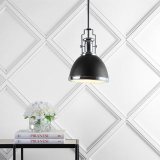 Homer Modern Industrial Iron LED Dome Pendant - JONATHAN Y