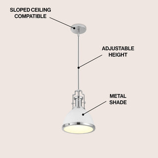 Homer Modern Industrial Iron LED Dome Pendant - JONATHAN Y
