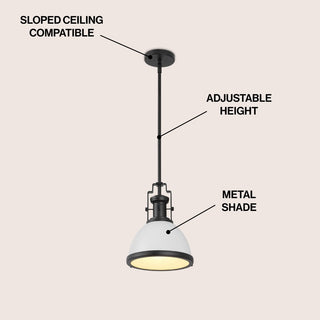 Homer Modern Industrial Iron LED Dome Pendant
