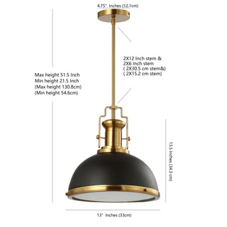 Homer Modern Industrial Iron LED Dome Pendant