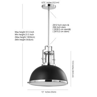 Homer Modern Industrial Iron LED Dome Pendant
