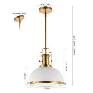 Homer Modern Industrial Iron LED Dome Pendant
