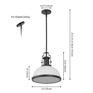 Homer Modern Industrial Iron LED Dome Pendant