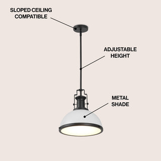 Homer Modern Industrial Iron LED Dome Pendant