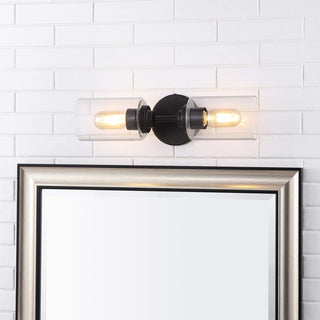 Cera Farmhouse Industrial Iron Cylinder LED Sconce - JONATHAN Y