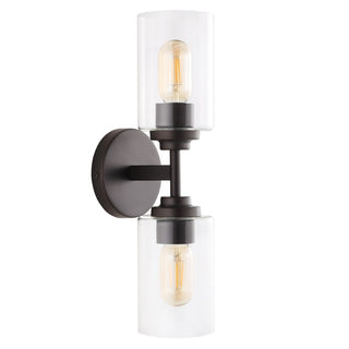 Cera Farmhouse Industrial Iron Cylinder LED Sconce - JONATHAN Y