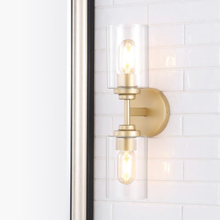 Cera Farmhouse Industrial Iron Cylinder LED Sconce - JONATHAN Y