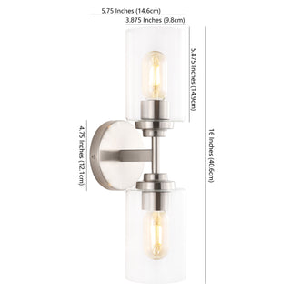 Cera Farmhouse Industrial Iron Cylinder LED Sconce - JONATHAN Y