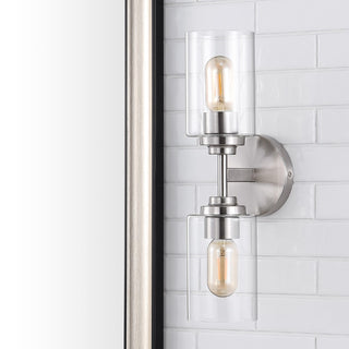 Cera Farmhouse Industrial Iron Cylinder LED Sconce - JONATHAN Y