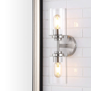 Cera Farmhouse Industrial Iron Cylinder LED Sconce - JONATHAN Y