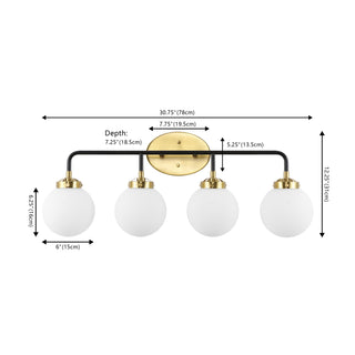 Caleb Brass Vanity Wall Sconce Frosted