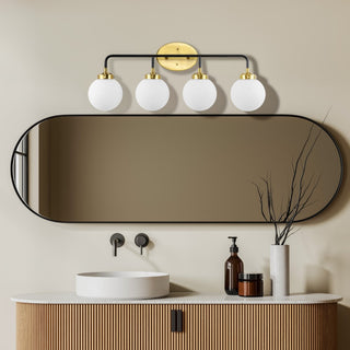 Caleb Brass Vanity Wall Sconce Frosted