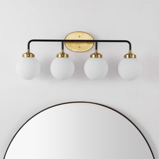 Caleb Brass Vanity Wall Sconce Frosted