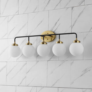 Caleb Brass Vanity Wall Sconce Frosted