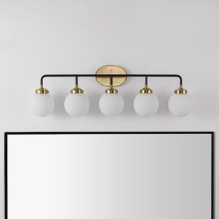 Caleb Brass Vanity Wall Sconce Frosted