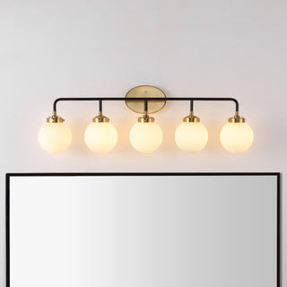 Caleb Brass Vanity Wall Sconce Frosted