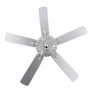 Mandy 52" Glam Classic Crystal Dome Shade LED Ceiling Fan With Remote - JONATHAN Y
