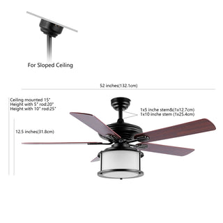 Brandy 52" Bohemain Farmhouse Iron LED CEILING FAN - JONATHAN Y