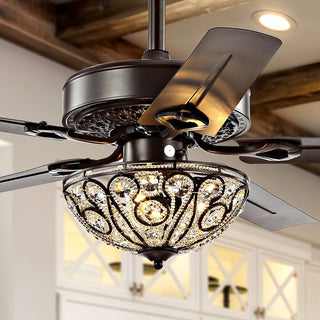 Ali 48" Wrought Iron LED Ceiling Fan With Remote - JONATHAN Y